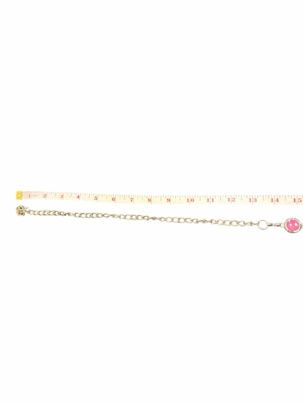 Silver Tone Waist Belt Adjustable 31-45” Bright Pink Stone Preppy Dressy Barbie - Picture 6 of 7